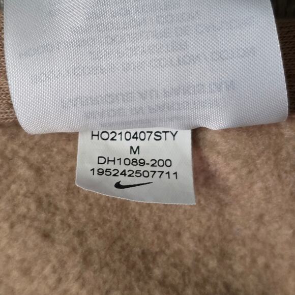 VTG Nike Center Swoosh Hoodie Men’s Medium Khaki Cotton Fleece - Picture 5 of 8